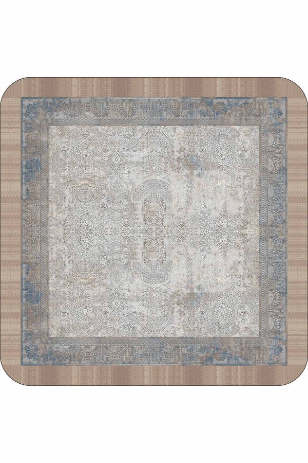 Bej Modern Klasik Banyo Halısı Klozet 2'li Paspas Seti BS285