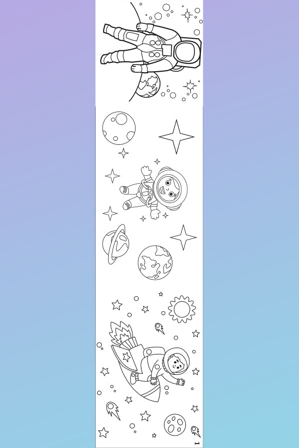 Uzay Temalı Rulo Aktivite Dev Boyama Kağıdı 4,5 Metre