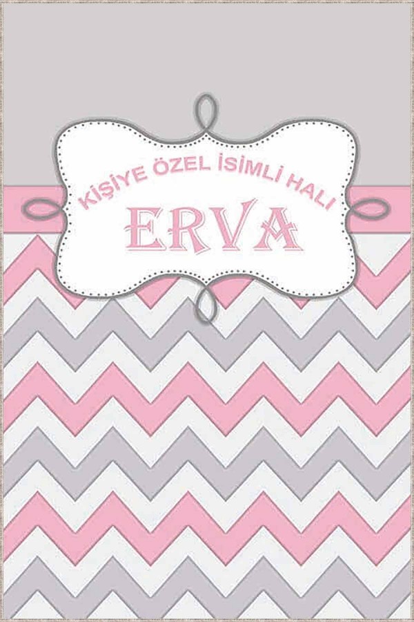 Pembe Yıkanabilir Kaymaz Taban Bebek Halısı İsimli Halı KD11