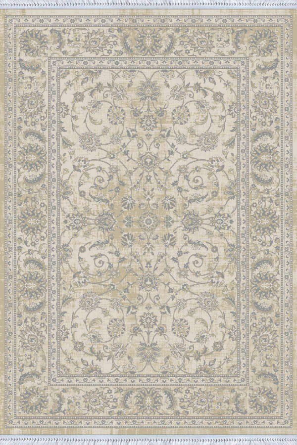 Kemik Modern Dokuma Pamuk Tabanlı Kaymaz Kilim KLM061