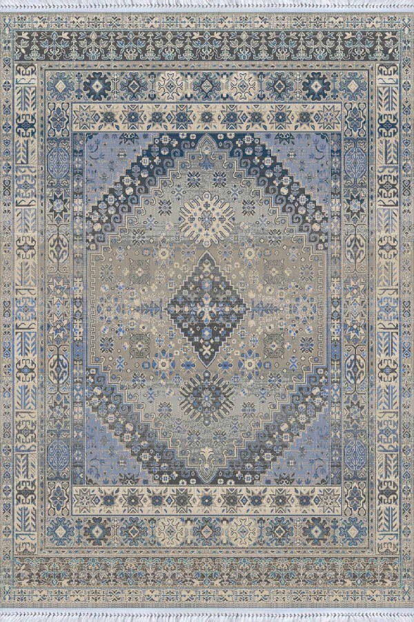 Eflatun Göbekli Dokuma Pamuk Taban Kaymaz Kilim KLM111