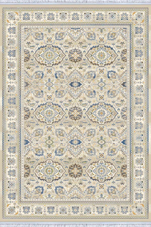 Kemik Çerçeveli Dokuma Pamuk Taban Kaymaz Kilim KLM296