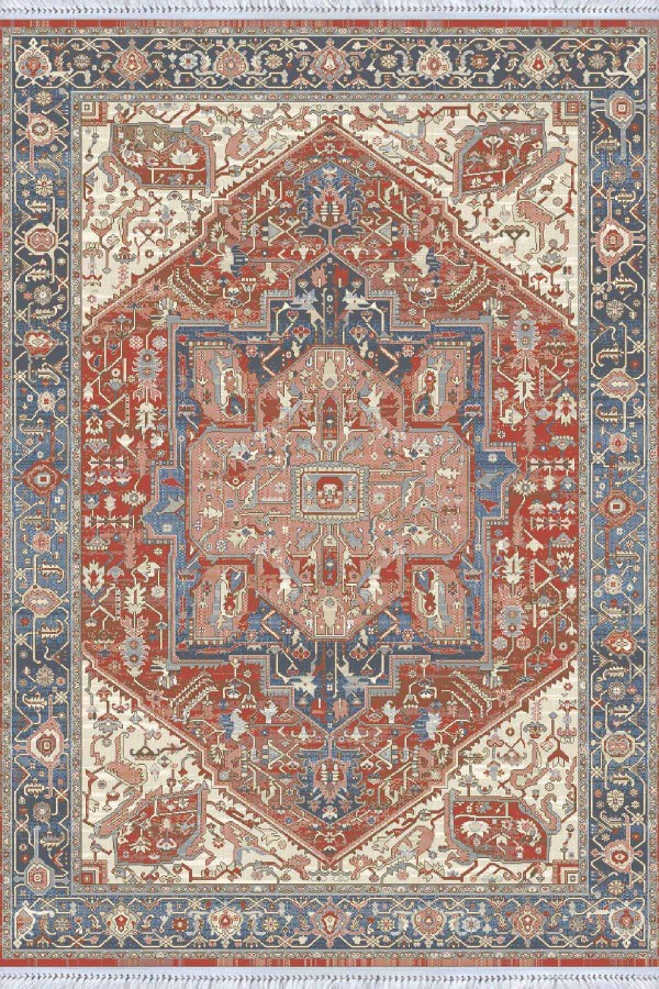 Kiremit Göbekli Dokuma Pamuk Taban Kaymaz Kilim KLM319