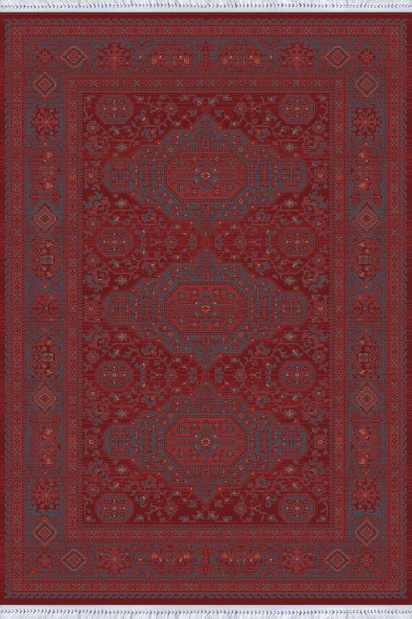 Bordo Yöresel Dokuma Pamuk Tabanlı Kaymaz Kilim KLM323