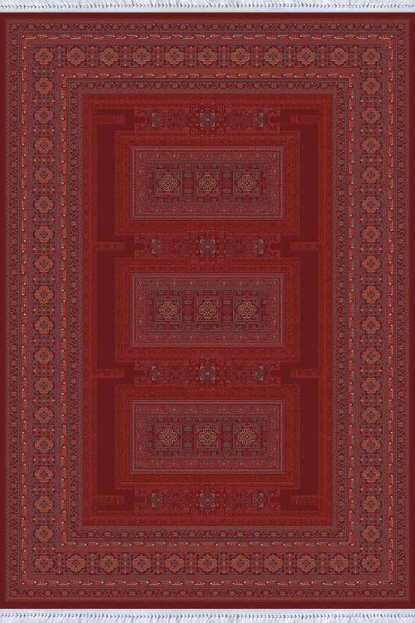 Bordo Yöresel Dokuma Pamuk Tabanlı Kaymaz Kilim KLM337