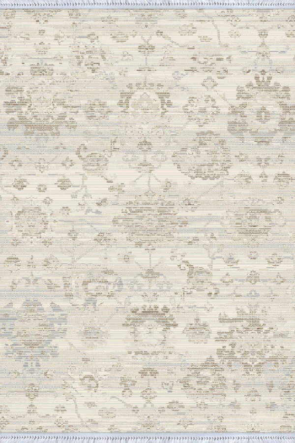 Kemik Vintage Dokuma Pamuk Tabanlı Kaymaz Kilim KLM346