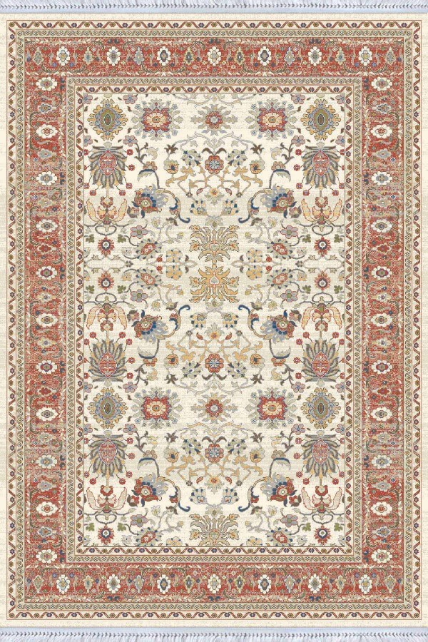 Pembe Çerçeveli Dokuma Pamuk Taban Kaymaz Kilim KLM373