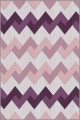 Mor Zigzag Kaymaz Tabanlı Makinede Yıkanabilir Halı KN005