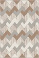Bej Zigzag Kaymaz Tabanlı Makinede Yıkanabilir Halı KN007