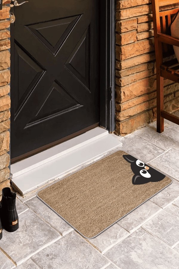 Bej Kedi Desenli Kapı Önü Paspası KP07