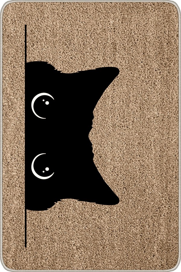 Bej Kedi Desenli Kapı Önü Paspası KP09