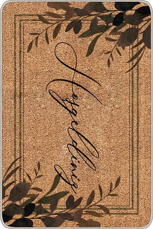 Bej Hoşgeldiniz Temalı Kapı Önü Paspası KP15