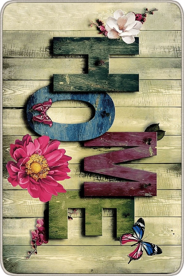 Çok Renkli 3 Boyutlu Home Kapı Önü Paspası KP17