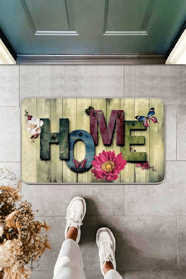 Çok Renkli 3 Boyutlu Home Kapı Önü Paspası KP17