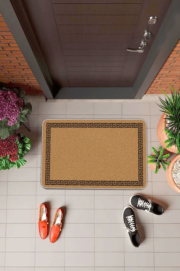 Bej Çerçeveli Kapı Önü Paspası KP21