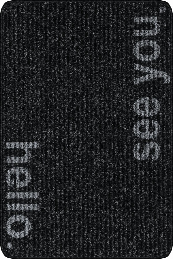 Siyah Hello Bye Kapı Önü Paspası KP22