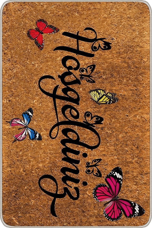 Bej Hoşgeldiniz Welcome Kapı Önü Paspası KP25