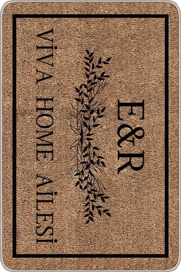 Bej İsim Yazılı Kapı Önü Paspası KP30