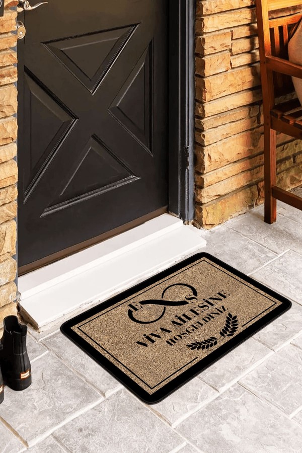 Bej İsme Özel Kapı Önü Paspası KP31