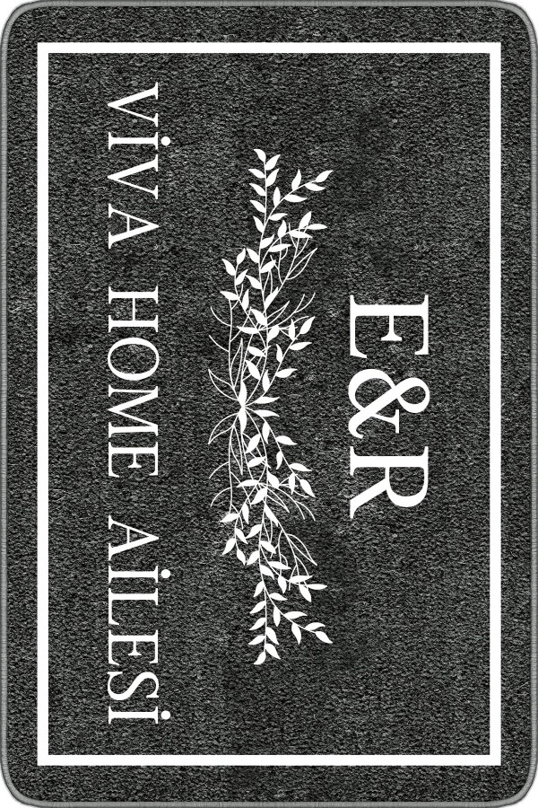 Siyah İsimli Kişiye Özel Kapı Önü Paspası KP33