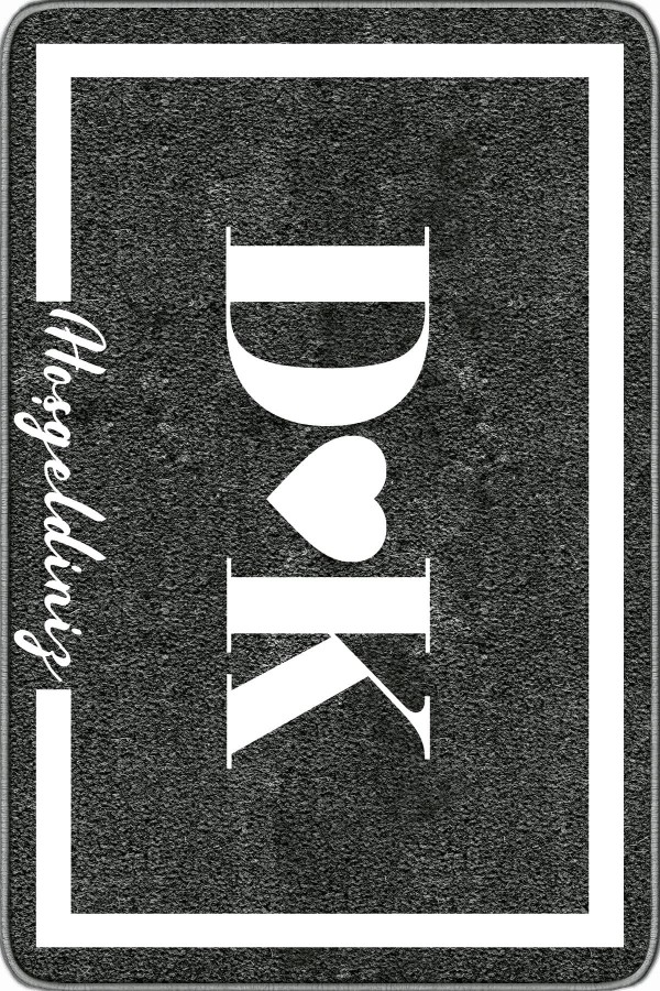 Siyah İsimli Özel Tasarım Kapı Önü Paspası KP34