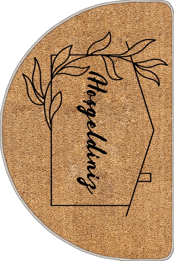 Bej Hoşgeldiniz Yuvarlak Kapı Önü Paspası KP37