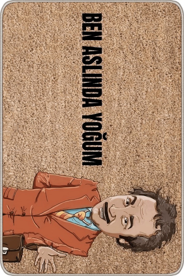 Bej Komik Ben Aslında Yoğum Kapı Önü Paspası KP40