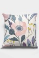 Eflatun Çiçekli Çift Taraflı Yastık Kırlent Kılıfı KRL056