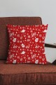 Kırmızı Christmas Çift Taraflı Yastık Kırlent Kılıfı KRL1064