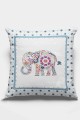 Mavi Fil Desen Çift Taraflı Yastık Kırlent Kılıfı KRL155