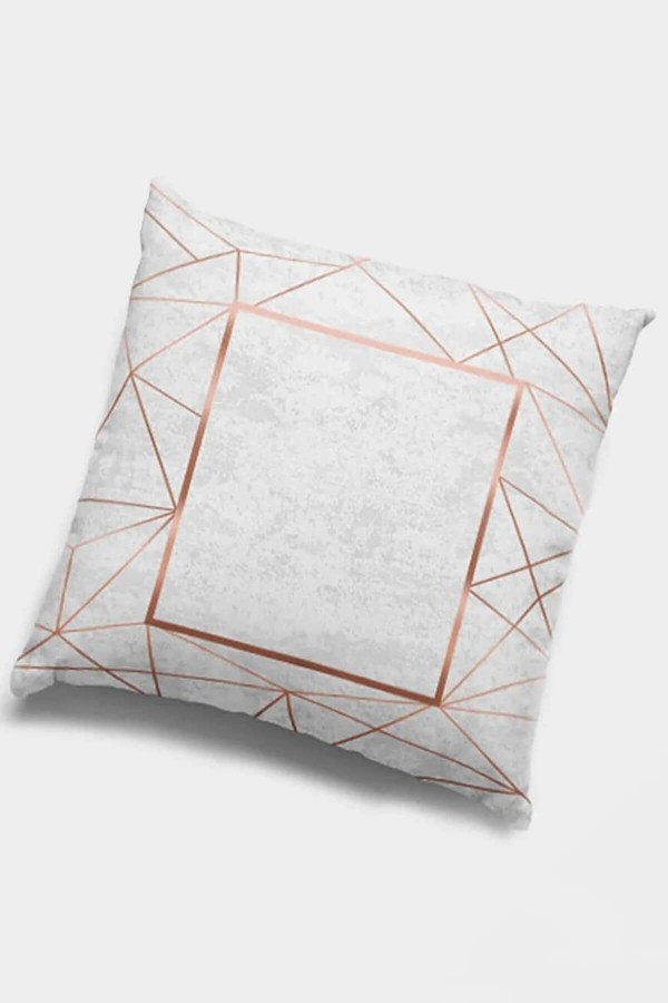 Bakır Çerçeveli Çift Taraflı Yastık Kırlent Kılıfı KRL376