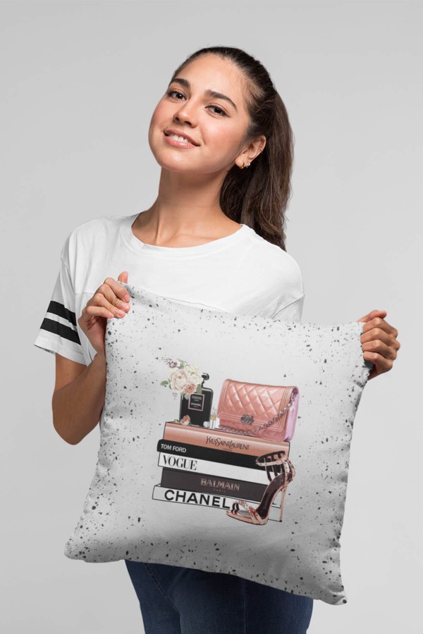 Gri Fahion Moda Çift Taraflı Yastık Kırlent Kılıfı KRL882