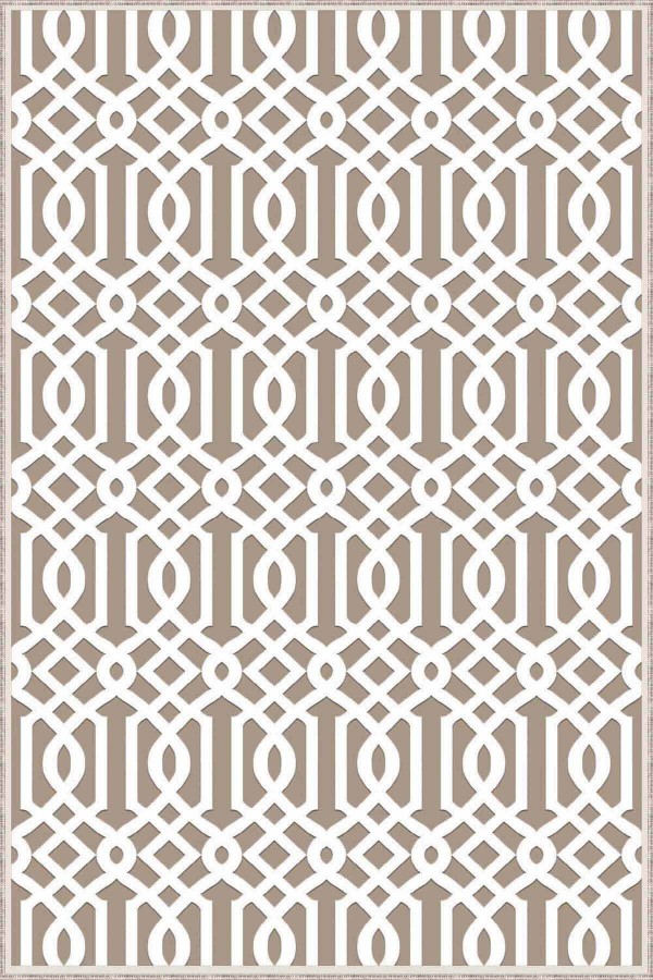 Bej Spor Kaymaz Tabanlı Makinede Yıkanabilir Halı LB001