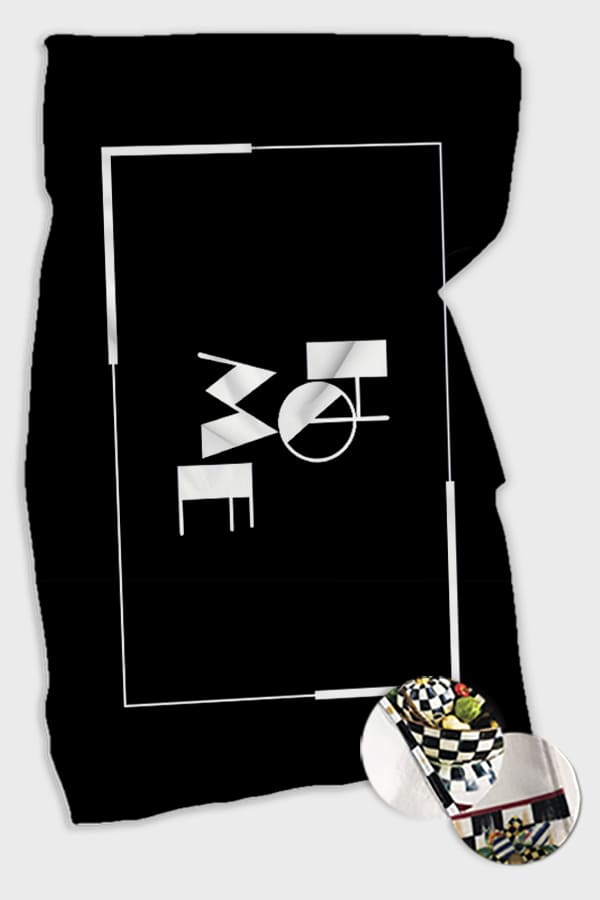 Siyah Home Yazılı Fırın Mutfak Havlusu 30x50cm