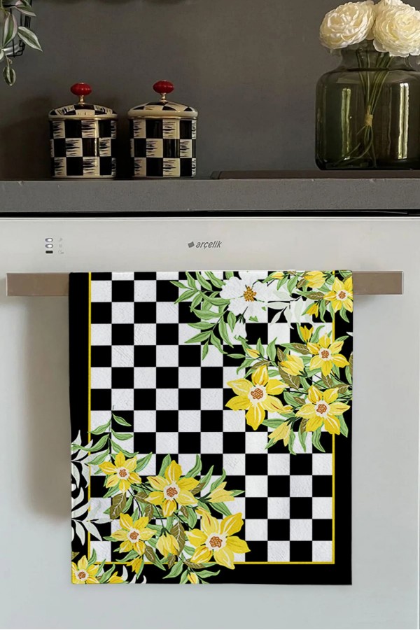 Sarı Çiçekli Fırın Mutfak Havlusu 30x50cm