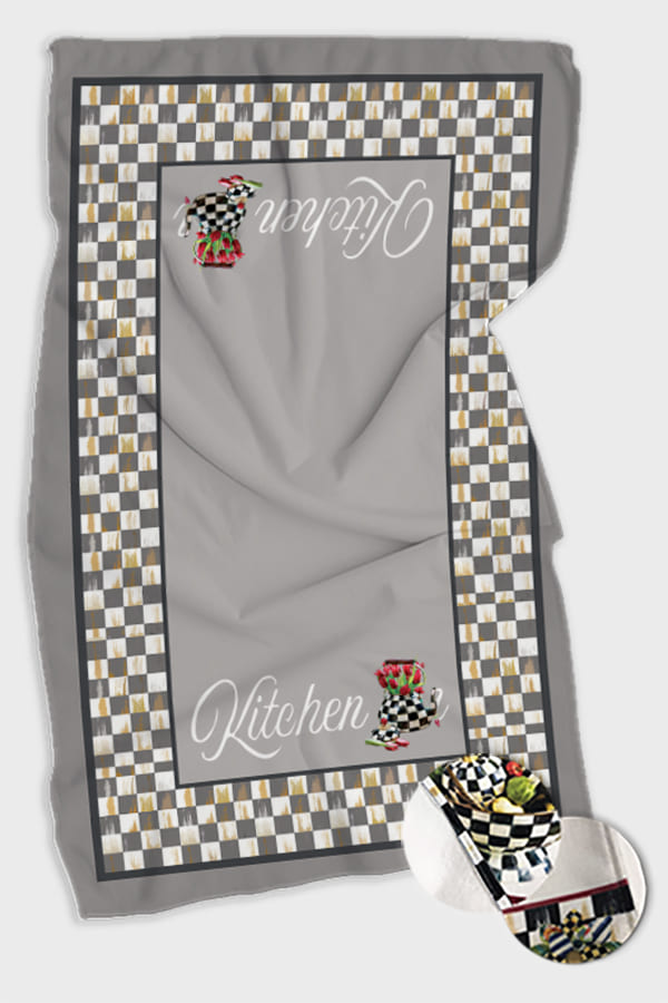 Gri Sepetli Fırın Mutfak Havlusu 30x50cm