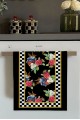 Siyah Çiçek Desenli Fırın Mutfak Havlusu 30x50cm