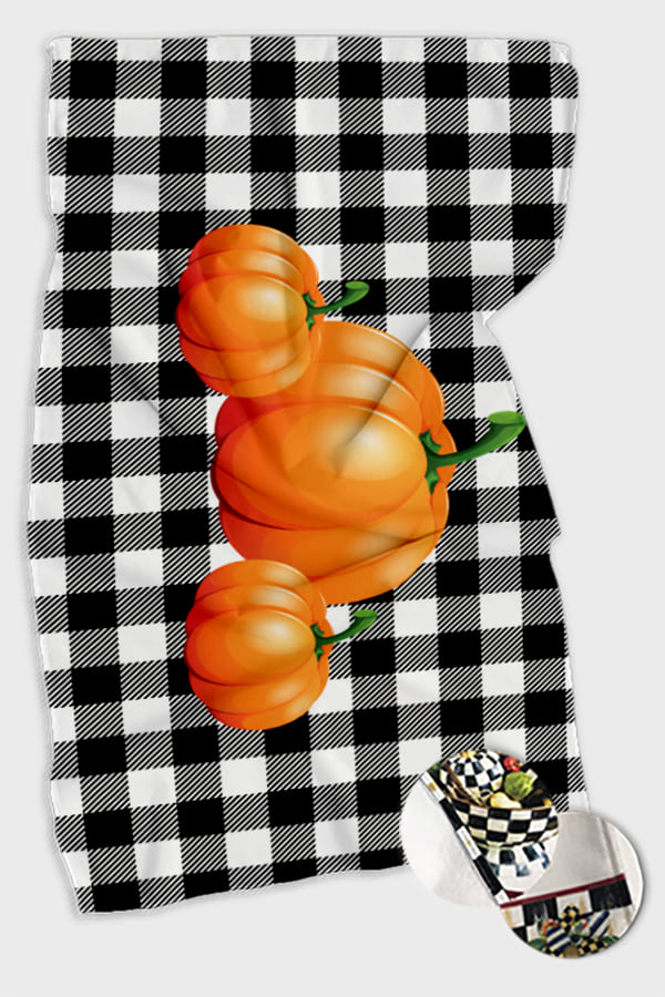 Turuncu Bal Kabağı Desenli Fırın Mutfak Havlusu 30x50cm