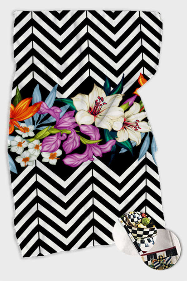 Lila Çiçekli Fırın Mutfak Havlusu 30x50cm