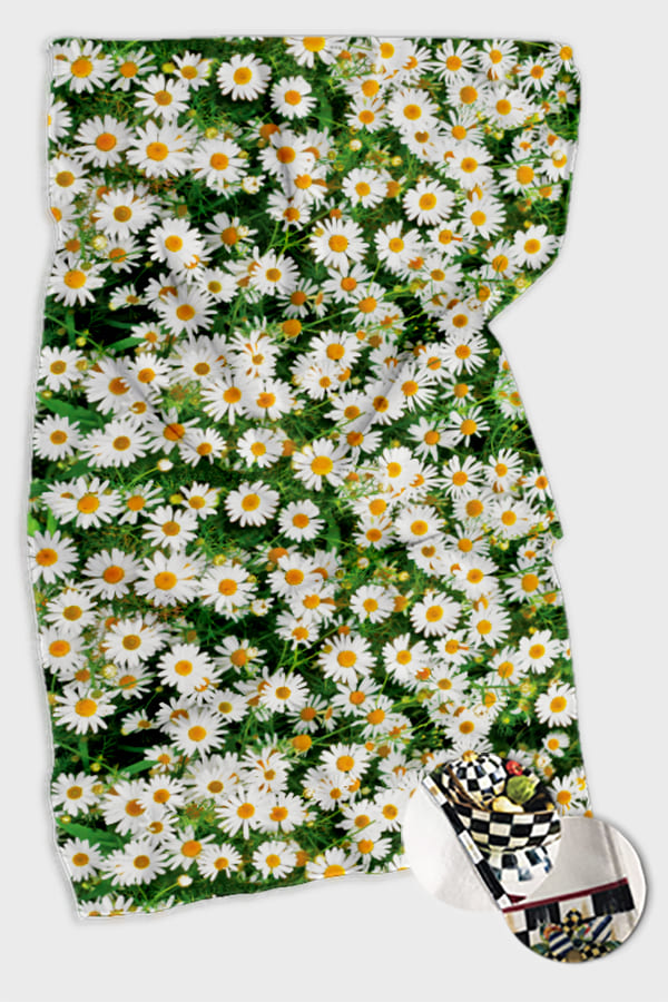 Yeşil Papatya Desenli Fırın Mutfak Havlusu 30x50cm