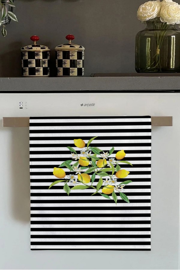 Sarı Limon Desenli Fırın Mutfak Havlusu 30x50cm