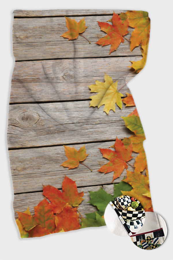 Turuncu Yaprak Desenli Fırın Mutfak Havlusu 30x50cm