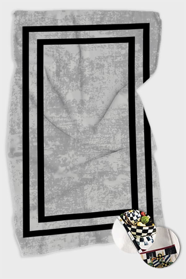 Gri Çerçeveli Fırın Mutfak Havlusu 30x50cm