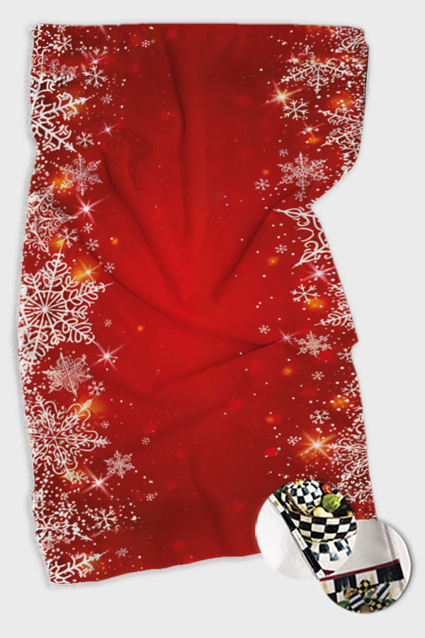 Kırmızı Yeni Yıl Temalı Yılbaşı Fırın Mutfak Havlusu 30x50cm