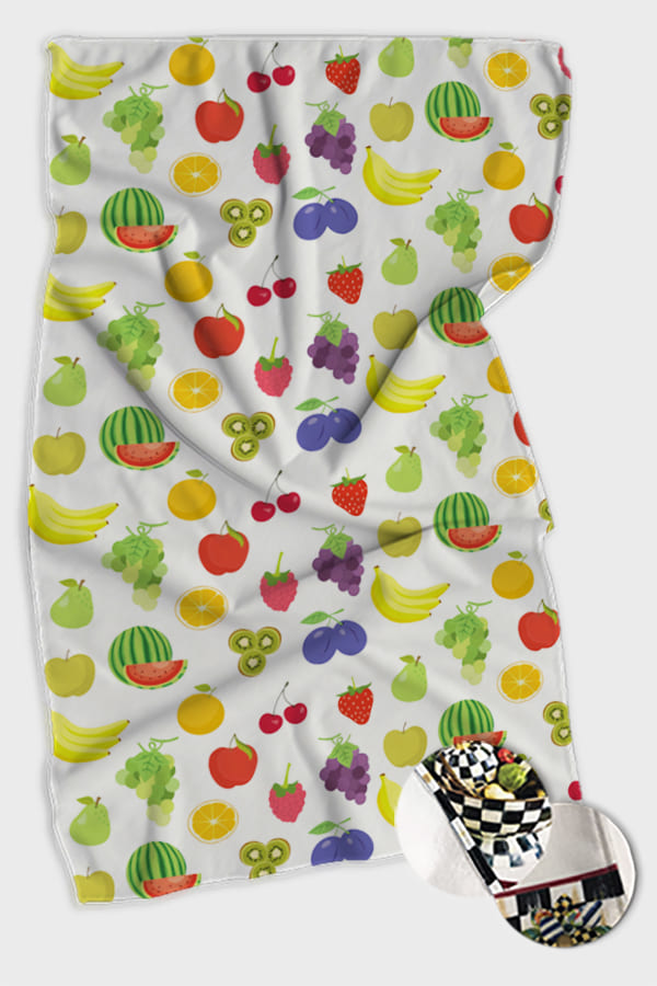 Renkli Meyve Desenli Fırın Mutfak Havlusu 30x50cm