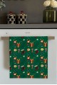 Yeşil Yeni Yıl Temalı Yılbaşı Fırın Mutfak Havlusu 30x50cm
