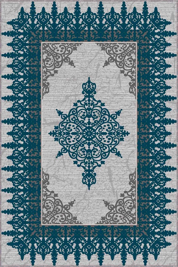 Zümrüt Klasik Göbekli Kaymaz Tabanlı Dekoratif Halı MK37