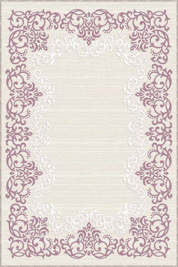 Pembe Çerçeveli Kaymaz Taban Makinede Yıkanabilir Halı MK60