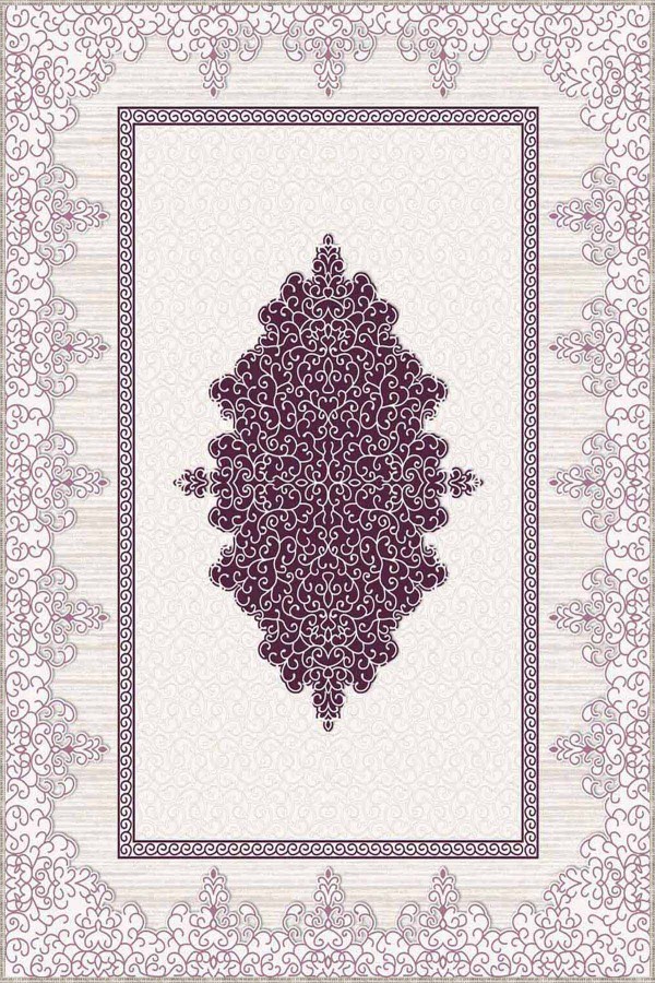 Pembe Mürdüm Klasik Göbekli Kaymaz Taban Dekoratif Halı MK69