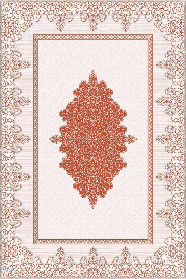 Tarçın Klasik Göbekli Kaymaz Tabanlı Dekoratif Halı MK71